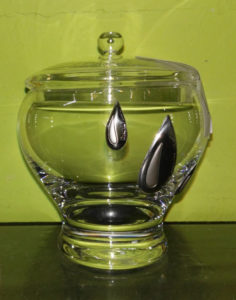 Porta cioccolatini con decori lamin. arg.