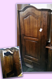 Armadio da ingresso ad un anta in legno massello L 108 P 45 H 198